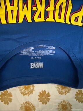 Marvel Blue Tee with Yellow and Red Spider-Man Logo